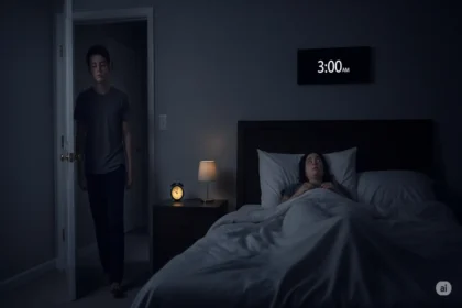 Surreal dreamscape with sleepwalking, sleep paralysis, melting clocks, and glowing animals